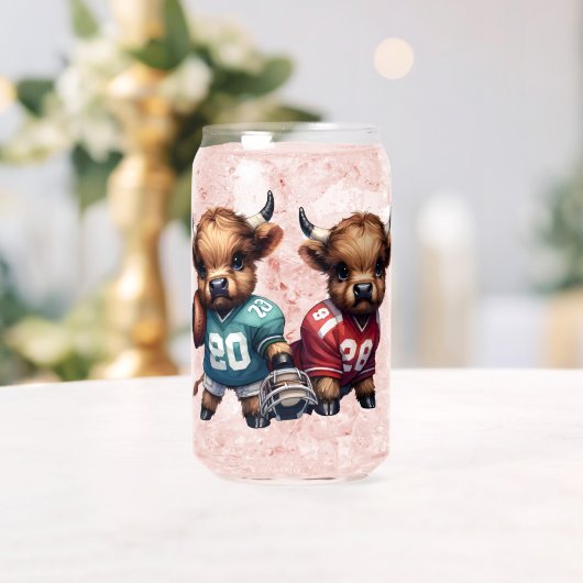 Highland Koeien en Football Blikvorm Glas (Insitu (Huwelijk))