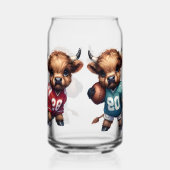 Highland Koeien en Football Blikvorm Glas (Links)