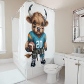 Highland Koeien en Football Douchegordijn (In situ)