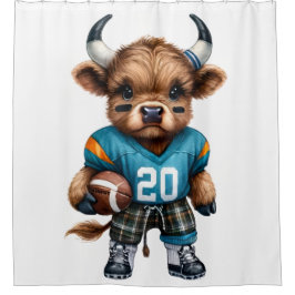 Highland Koeien en Football Douchegordijn