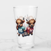 Highland Koeien en Football Glas (Achterkant)