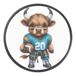 Highland Koeien en Football Hockey Puck