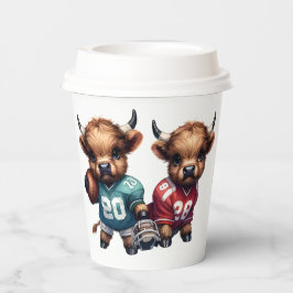 Highland Koeien en Football Papieren Bekers