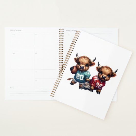 Highland Koeien en Football Planner (Display)