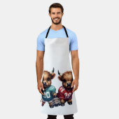 Highland Koeien en Football Schort (Gedragen)