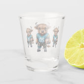 Highland Koeien en Football Shot Glas (Achterkant)