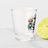 Highland Koeien en Football Shot Glas (Links)