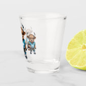 Highland Koeien en Football Shot Glas (Rechts)