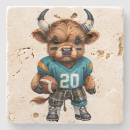 Highland Koeien en Football Stenen Onderzetter