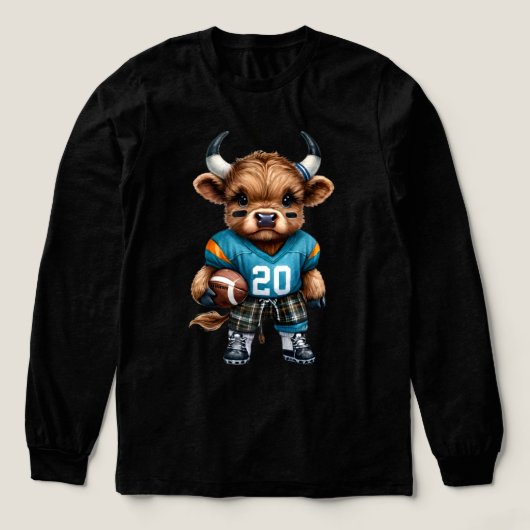 Highland Koeien en Football Tri-Blend Shirt (Voorkant)