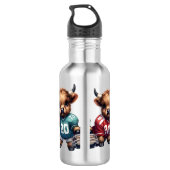 Highland Koeien en Football Waterfles (Achterkant)