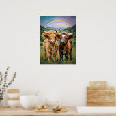 Highland Koeien en Rainbow Nursery Art Poster (Keuken)