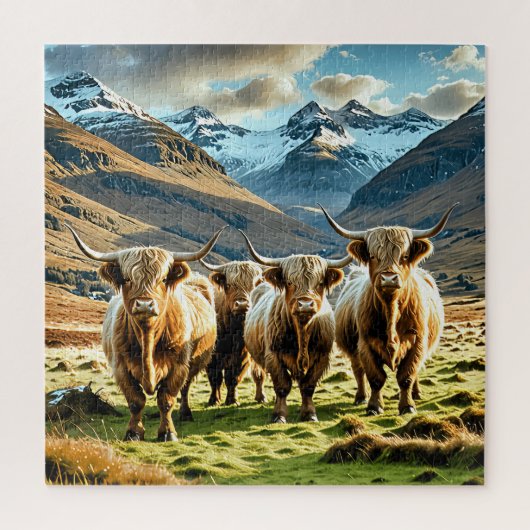 Highland koeien, legpuzzel (Verticaal)
