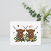 Highland Koeien Love You Briefkaart (Staand voorkant)