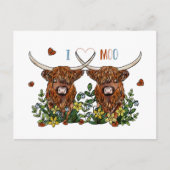 Highland Koeien Love You Briefkaart (Voorkant)