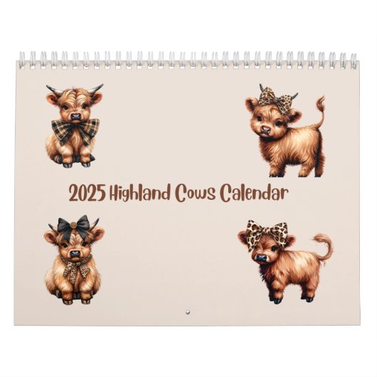 Highland Koeien met bogen 2025 Kalender (Hoes)