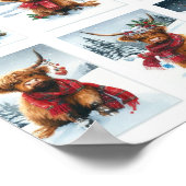 Highland Koeien met Kerstmis Poster (Hoek)