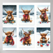 Highland Koeien met Kerstmis Poster (Voorkant)
