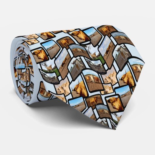 Highland Koeien Photo Collage Montage Stropdas (Opgerold)