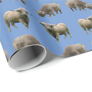 Highland Koeien Razernij Inpakpapier (Blauw)