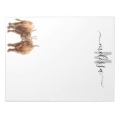 Highland Koeien Waterverf Monogram Naam Notitieblo Notitieblok (Voorkant)