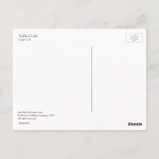 Highland Light Briefkaart (Achterkant)
