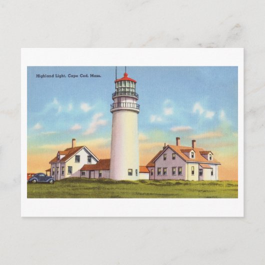Highland Light op Cape Cod Vintage Travel Briefkaart (Voorkant)