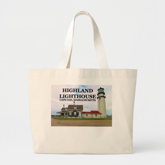Highland Lighthouse, Cape Cod, Massachusetts Grote Tote Bag (Voorkant)