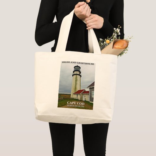 Highland Lighthouse, Cape Cod, Massachusetts Grote Tote Bag (Voorkant (product))