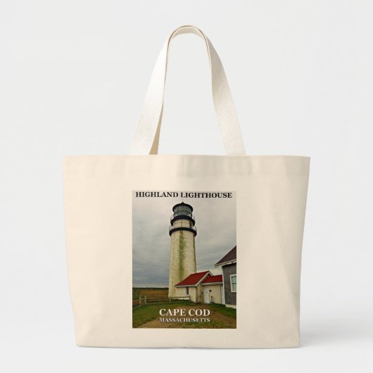 Highland Lighthouse, Cape Cod, Massachusetts Grote Tote Bag (Voorkant)
