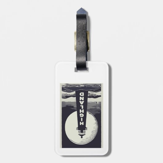 Highland Lighthouse Massachusetts Moon Bagagelabel (Achterkant verticaal)