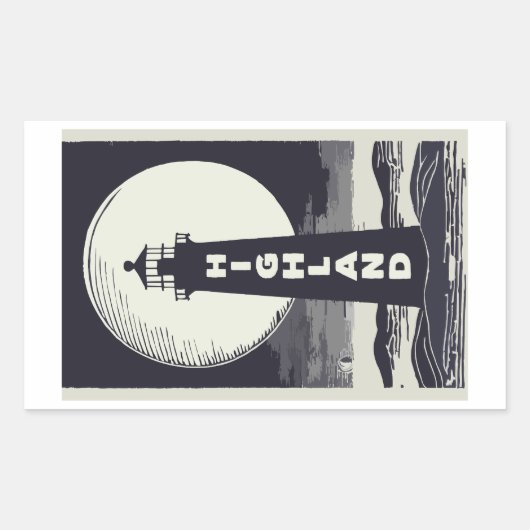 Highland Lighthouse Massachusetts Moon Rechthoekige Sticker (Voorkant)