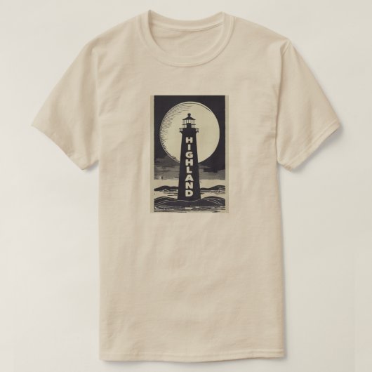 Highland Lighthouse Massachusetts Moon T-shirt (Design voorkant)