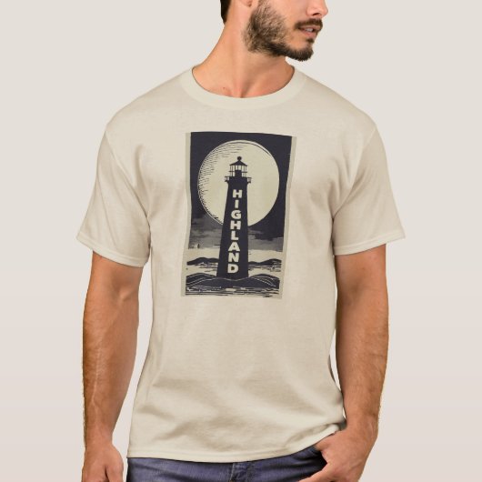 Highland Lighthouse Massachusetts Moon T-shirt (Voorkant)