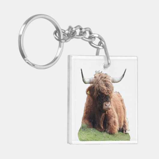 Highland "Moo" Koe Sleutelhanger (Voorkant Links)