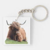 Highland "Moo" Koe Sleutelhanger (Achterkant)