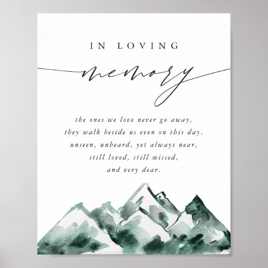 Highland | Mountain Wedding Memorial Sign Poster (Voorkant)