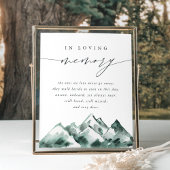 Highland | Mountain Wedding Memorial Sign Poster