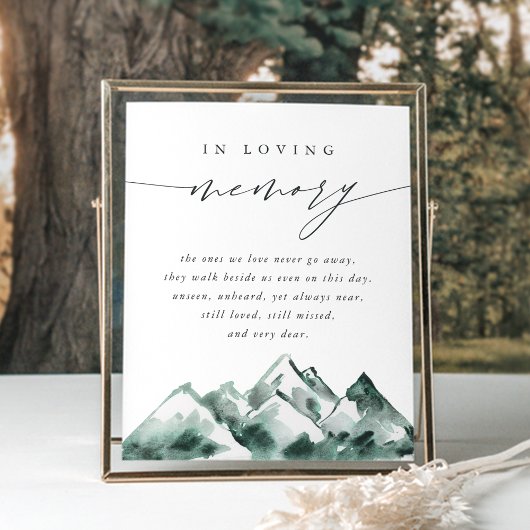 Highland | Mountain Wedding Memorial Sign Poster