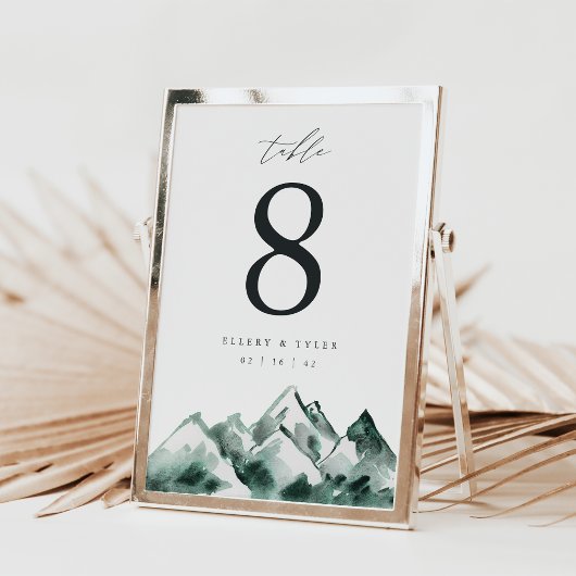 Highland | Mountain Wedding Table Number Card Kaart
