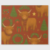 Highland Noel Glow (Red Edition) Cadeaupapier (Vlak)