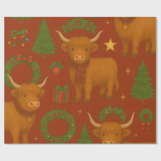 Highland Noel Glow (Red Edition) Cadeaupapier