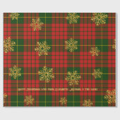 Highland Noel Tartan Gold Snowflake Personalized Cadeaupapier (Vlak)