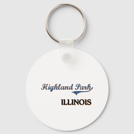 Highland Park Illinois City Classic Sleutelhanger (Voorkant)