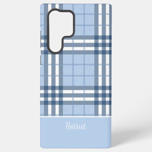 Highland Plaid Blue MagSafe Tough Samsung Galaxy Hoesje (Achterkant)