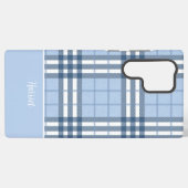 Highland Plaid Blue MagSafe Tough Samsung Galaxy Hoesje (Achterkant horizontaal)