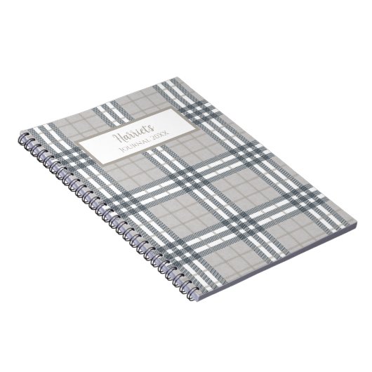 Highland Plaid Personalized Journal Notebook Notitieboek (Rechterzijde)