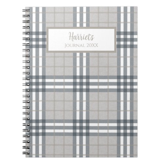 Highland Plaid Personalized Journal Notebook Notitieboek (Voorkant)