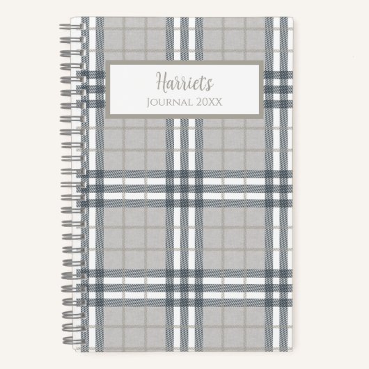 Highland Plaid Personalized Journal Notebook Notitieboek (Voorkant)