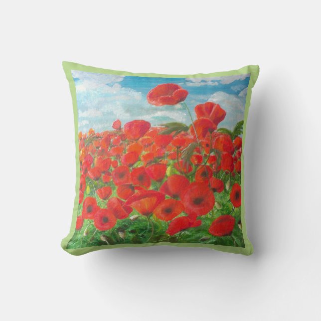 Highland Poppies Kussen (Voorkant)